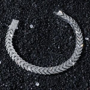 Badass Rhinestoned Fish Tail Chained, Rockstar, Hip Hop, Silver tone Bracelet